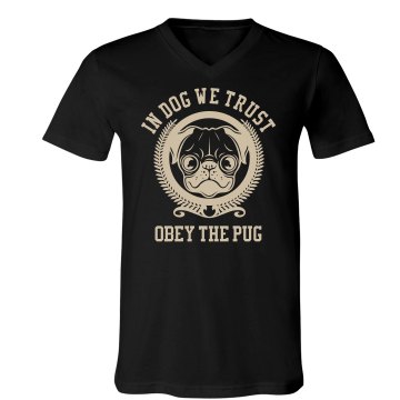 In Dog We Trust Unisex Canvas V-Neck Jersey Tee