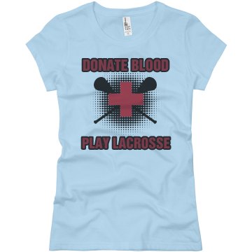 Donate Blood Lacrosse Junior Fit Basic Bella Favorite Tee