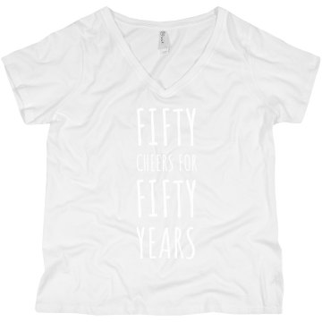 50 Cheers Birthday Shirt Misses Relaxed Port & Company Essential Tee
