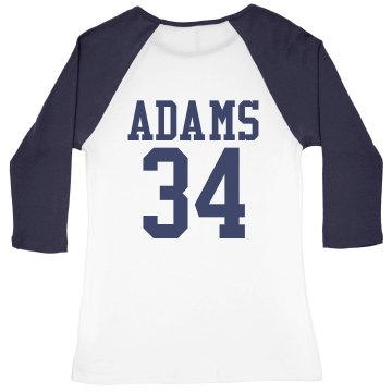 Softball Mom Tee Junior Fit Bella 1x1 Rib 3/4 Sleeve Raglan Tee