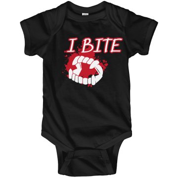 I Bite Onesie Infant Rabbit Skins Lap Shoulder Creeper