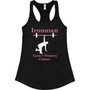 Ironman Fitness Center Junior Fit Bella Sheer Longer Length Rib Racerback Tank Top