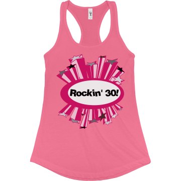 Rocking 30 Junior Fit Bella Sheer Longer Length Rib Racerback Tank Top
