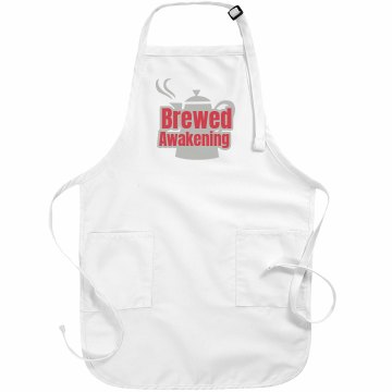 Brewed Awakening Basic White Apron