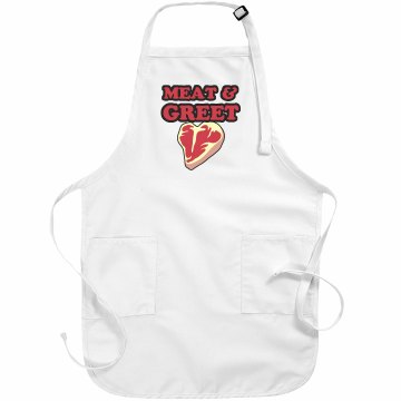 Meat & Greet Basic White Apron