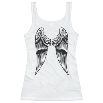 Angel Wings Tank Junior Fit Basic Bella 2x1 Rib Tank Top