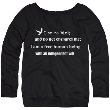 Literary Quote Sweatshirt Junior Fit Bella Triblend Slouchy Wideneck Sweatshirt