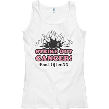 Strike Out Breast Cancer Junior Fit Bella Sheer Longer Length Rib Tank Top