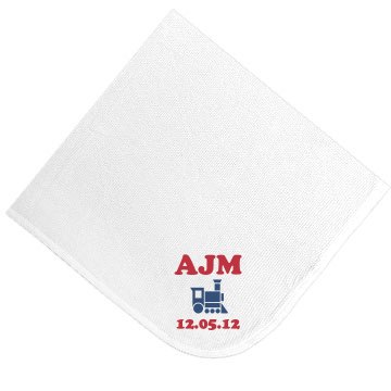 Monogram Train Infant Rabbit Skins Thermal Blanket