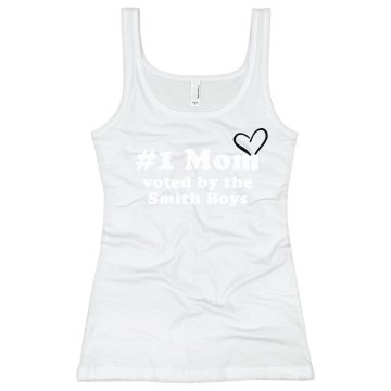 #1 Mom Tank Junior Fit Bella Longer Length 1x1 Rib Tank Top