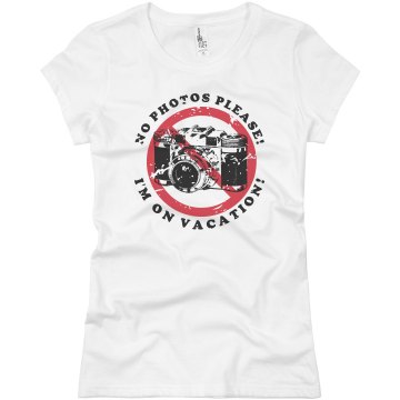 No Photos on Vacation Junior Fit Basic Bella Favorite Tee