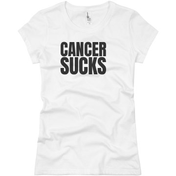 Cancer Sucks Text Tee Junior Fit Basic Bella Favorite Tee