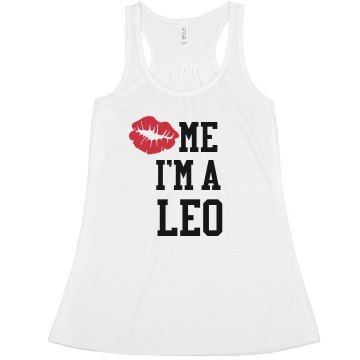 Kiss Me I'm a Leo Junior Fit Bella 1x1 Rib V-Neck Tee