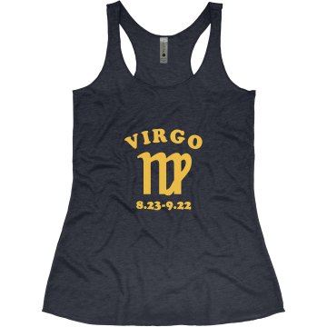 Virgo Tank Junior Fit Bella Triblend Racerback Tank