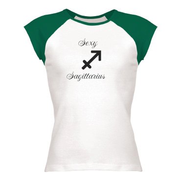 Sexy Sagittarius Junior Fit Bella 1x1 Rib Cap Sleeve Raglan Tee
