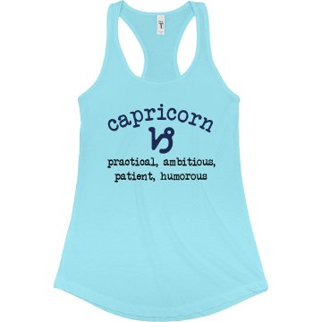 Capricorns Junior Fit Bella Sheer Longer Length Rib Racerback Tank Top