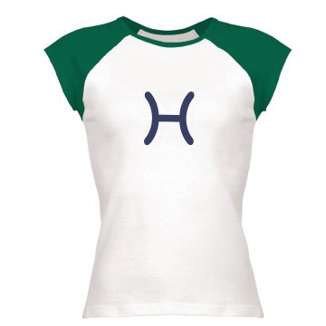 Pisces Ringer Junior Fit Bella 1x1 Rib Ringer Tee