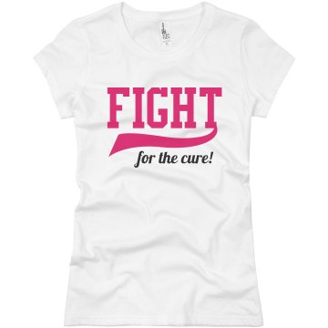 Breast Cancer Fight Cure Junior Fit Basic Bella Favorite Tee