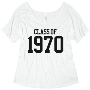Class of 1970 Misses Bella Flowy V-Neck Half-Sleeve Tee
