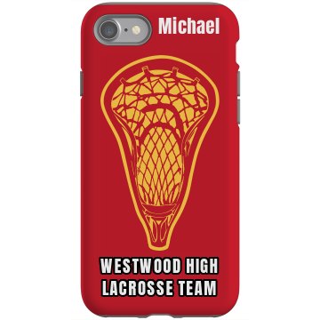 Lacrosse Player iPhone Rubber iPhone 4 & 4S Case Black