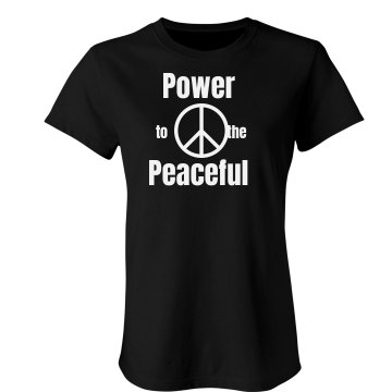 Power to the Peaceful Junior Fit Bella Crewneck Jersey Tee