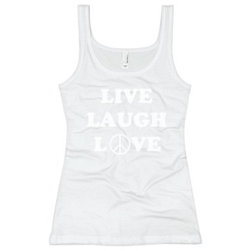 Live Laugh Love Junior Fit Bella Sheer Longer Length Rib Tank Top