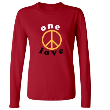 One Love Junior Fit Bella Long Sleeve Crewneck Jersey Tee