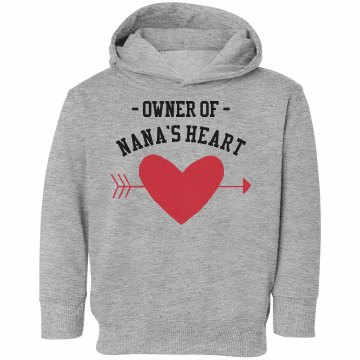 Owner Of Nana's Heart Toddler Rabbit Skins Hooded Sweatshirt