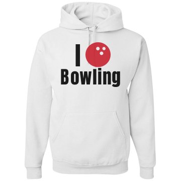 I Love Bowling Unisex Gildan Heavy Blend Hoodie