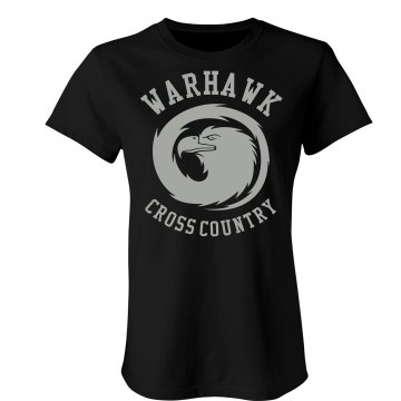 Warhawk Cross Country Junior Fit Bella Sheer Longer Length Rib Tee
