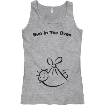 Bun In The Oven Maternity Junior Fit Bella Sheer Longer Length Rib Tank Top