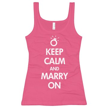 Keep Calm & Marry On Junior Fit Bella Sheer Longer Length Rib Tank Top