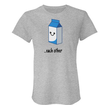 Milk & Cookies Couple Her Junior Fit American Apparel Fine Jersey Tee
