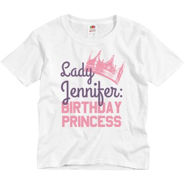 The Birthday Princess Youth Basic Gildan Ultra Cotton Crew Neck Tee