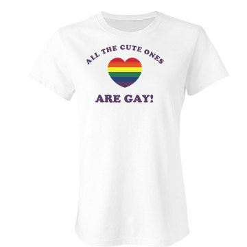 The Cutes Ones Are Gay Junior Fit Bella Sheer Longer Length Rib Tee