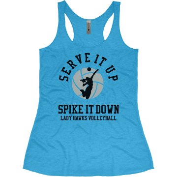 Lady Hawks Volleyball  Junior Fit Bella 1x1 Rib Ringer Tee