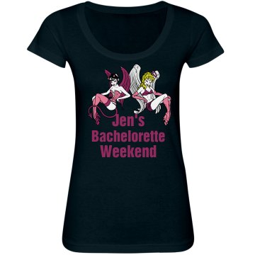 Jen's Bachelorette Junior Fit Bella Sheer Longer Length Rib V-Neck Tee 