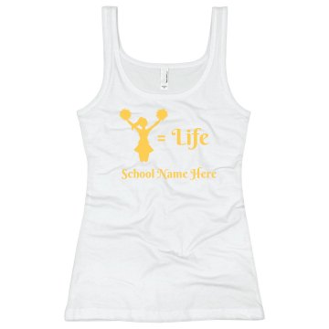 Cheer Equals Life Junior Fit Bella Sheer Longer Length Rib Tank Top