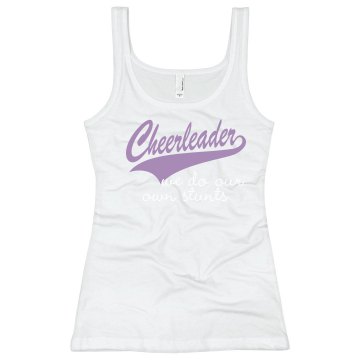 We Do Our Own Stunts Junior Fit Bella Longer Length 1x1 Rib Tank Top
