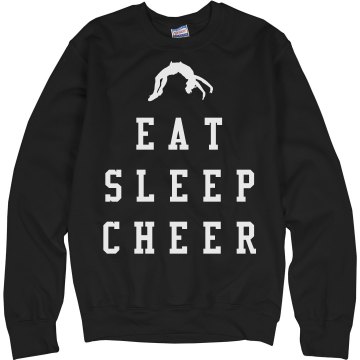 Eat Sleep Cheer Junior Fit Bella 1x1 Rib Ringer Tee