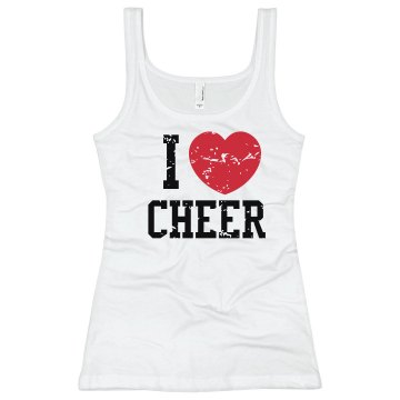 I Love Cheer Junior Fit Bella Sheer Longer Length Rib Tank Top
