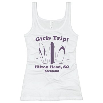 Girls Trip with Date Junior Fit Bella Sheer Longer Length Rib Tank Top
