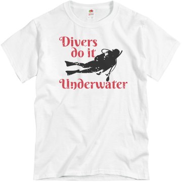 Divers Do It Under Unisex Basic Gildan Heavy Cotton Crew Neck Tee