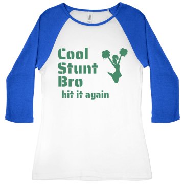 Cool Stunt 3/4 Sleeve Junior Fit Bella 1x1 Rib 3/4 Sleeve Raglan Tee