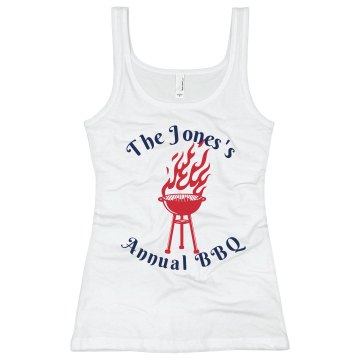 Jones Family BBQ Junior Fit Bella Sheer Longer Length Rib Tank Top