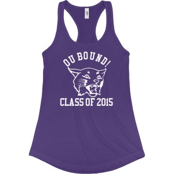 Class Of 2014 Junior Fit Bella Sheer Longer Length Rib Racerback Tank Top