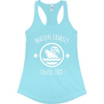 Jones Family Cruise Junior Fit Bella Sheer Longer Length Rib Racerback Tank Top