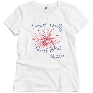 Thomas Family BBQ Misses Relaxed Fit Basic Gildan Ultra Cotton Tee