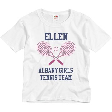 Girls Tennis Team Youth Basic Gildan Ultra Cotton Crew Neck Tee