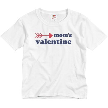 Mom's Valentine Youth Anvil 3/4 Sleeve Raglan Baseball Tee